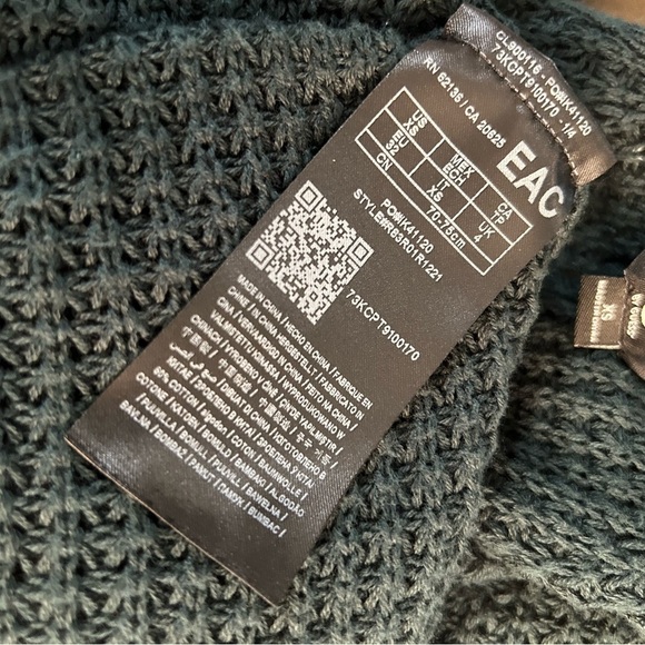 G by Guess Green Cold Shoulder Tunic Sweater V-Neck w/zipper accent Sz-XS.  N14 - Picture 7 of 10